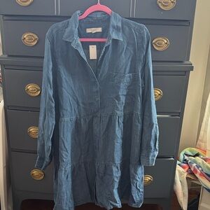 LOFT Long Sleeve Denim Dress